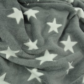 Fleece Fabric ,Stars print on a gray