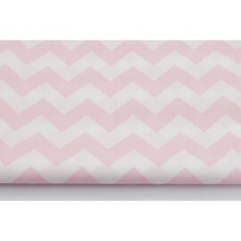 Cotton Fabric "Chevron Pink- White Large"