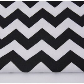 Cotton Fabric "Chevron Black- White"