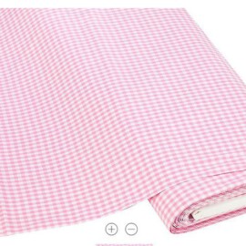 Cotton Fabric  "gingham check pink  "