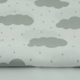 Cotton Fabric "White clouds on a white background"