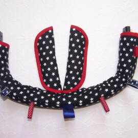 Bumper bar cover & shoulder pads, Stars print black