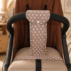 Crotch strap for stroller,Stars print on a  beige