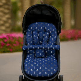 Set for  "Joie", Anchors print blue /terry blue