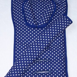 Set for  "Emmaljunga", Polka dots print blue