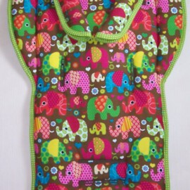 Stroller liner and stroller shoulder pads for  "Mountain" ,Elephants print brown
