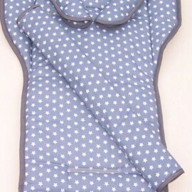 Set for  "Emmaljunga", Stars print gray/petrol