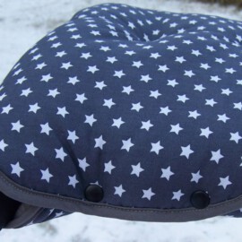 Stroller muff , stars print on a gray