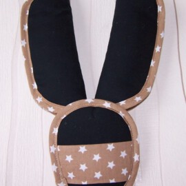 Shoulder pads & crotch cover, Stars print black/beige