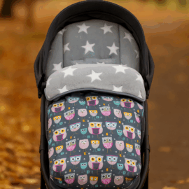 Buggy footmuff for "Joie " ,Owls print gray