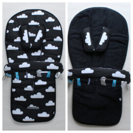 Set for  "Bugaboo", Clouds print black