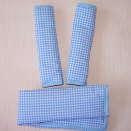 Bumper bar cover & shoulder pads, small check blue,
