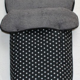 Buggy footmuff for "Quinny " , Stars print black/gray