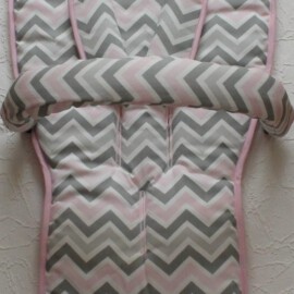 Set for  "Bugaboo" ,Zigzag print pink-gray