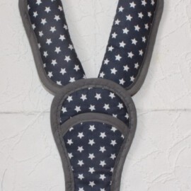 Shoulder pads & crotch cover, Stars print gray