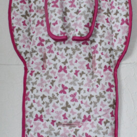 Stroller liner and stroller shoulder pads for  "Mountain" ,Butterfly print