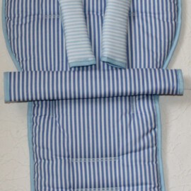 Set for  "Emmaljunga", Stripes print blue
