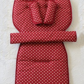 Set for  "PegPerego Book S",Polka dots print burgundy