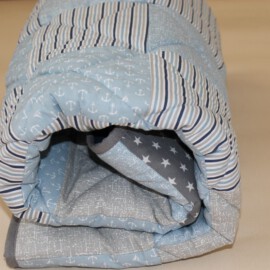 Patchwork Blanket ,gray-blue