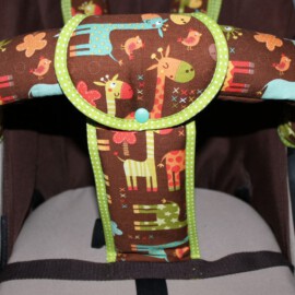 Crotch strap for stroller, Giraffe brown, Riley Blake