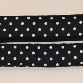 Handlebar covers , polka print on a black