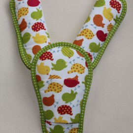 Shoulder pads & crotch cover, Birds print  green