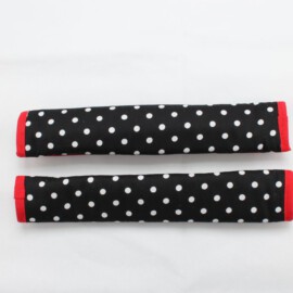 Handlebar covers , polka print black-red