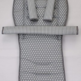 Set for  "Emmaljunga", Stars /stripes print gray