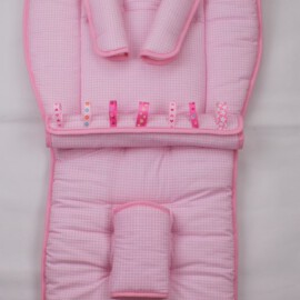 Set for  "Emmaljunga" ,small check print pink
