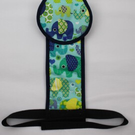 Crotch strap for stroller, Elephants print mint