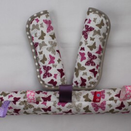 Bumper bar cover & shoulder pads ,Butterfly print gray/purple