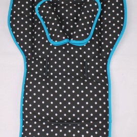Stroller liner and stroller shoulder pads for  "ABC Design" ,Polka dots  print  black