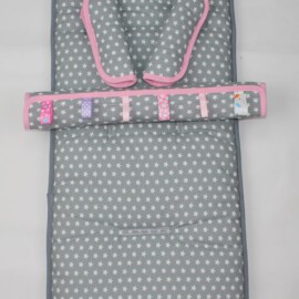 Set for  "Britax" , Stars print gray/pink