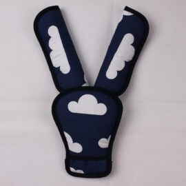 Shoulder pads & crotch cover, Clouds print blue