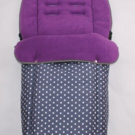 Buggy footmuff for "Joie " , Stars print gray -purple
