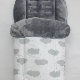 Buggy footmuff for "Joie " , Clouds print white / gray