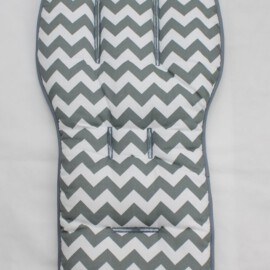 Seat liner for  "Uppababy " ,Chevron zigzag / Clouds print gray