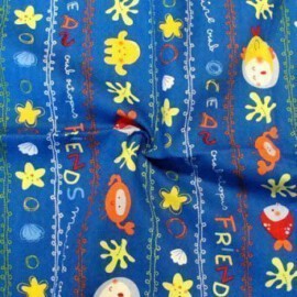 Cotton Fabric sea life blue