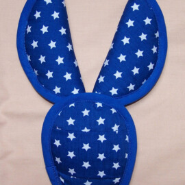 Shoulder Pads & Croth Cover ,  white stars on a royal blue background
