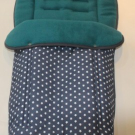 Buggy footmuff for "Joie " ,Stars print dark gray /petrol