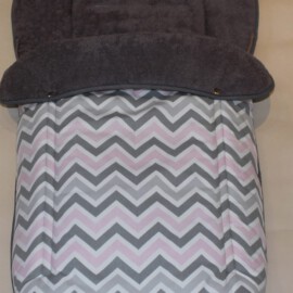 Buggy footmuff for "Joie " , dark gray /pink