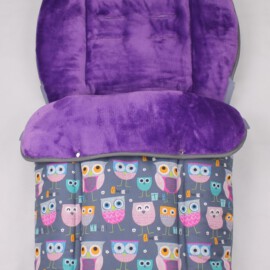 Buggy footmuff for "Joie " ,Owls print gray /purple