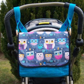 Stroller bag ,Owls print gray