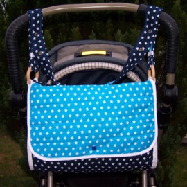 Stroller bag ,Stars print blue