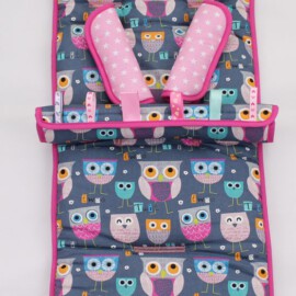 Set for  "Baby Jogger " , Owls print gray / terrycloth pink