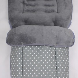 Buggy footmuff for "Joie  " ,  Dots  gray / fleece gray