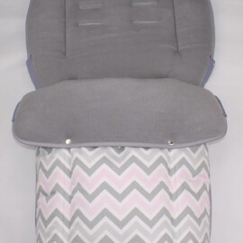 Buggy footmuff for "Joie ",  ZigZag gray-pink