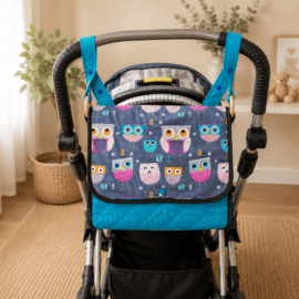 Stroller bag ,Owls print gray