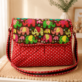 Stroller bag ,Elephanten print brown