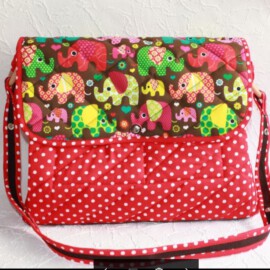 Stroller bag ,Elephanten print brown
